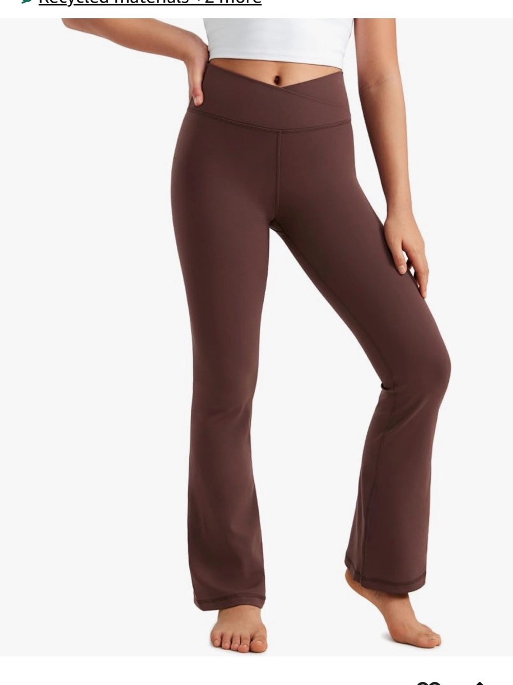 CRZ YOGA Brown High-Rise Flare Yoga Pants